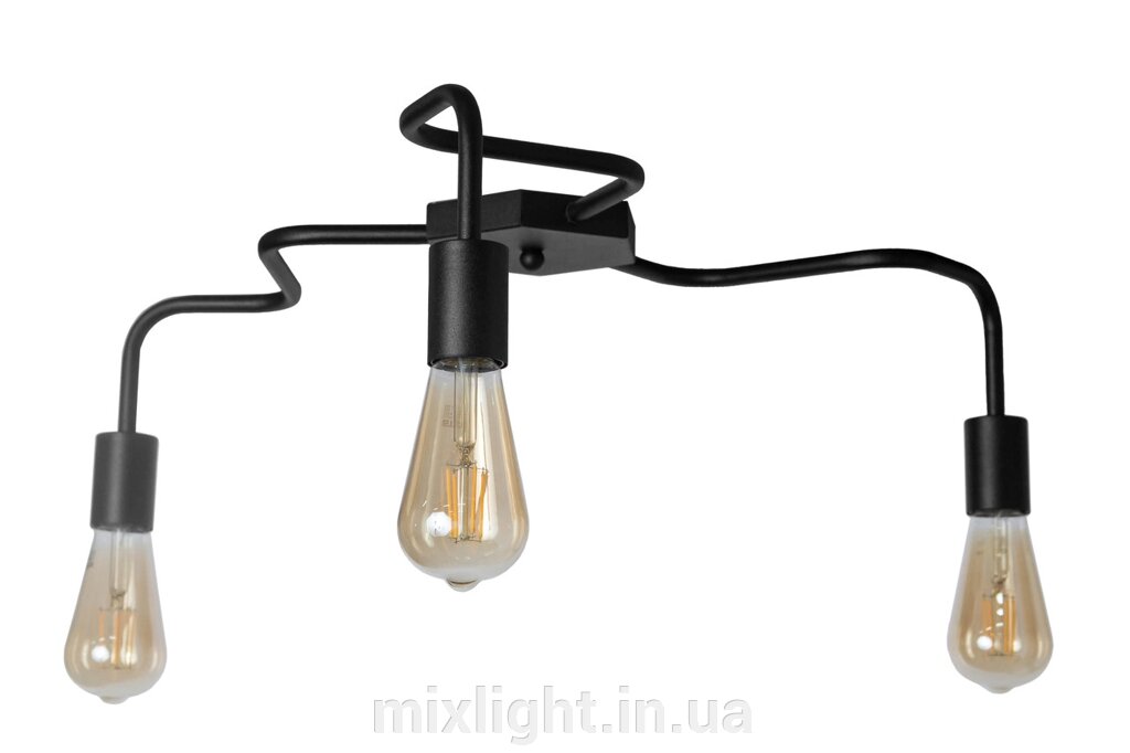 Люстра лофт MSK Electric Laminari стельова на три лампи NL 17503-3 BK від компанії Mixlight - фото 1