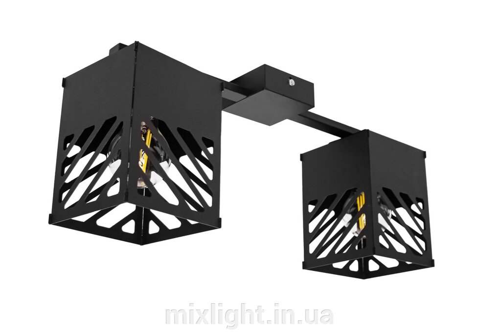 Люстра лофт MSK Electric Urban на два плафони чорна NL 2410-2 BK від компанії Mixlight - фото 1