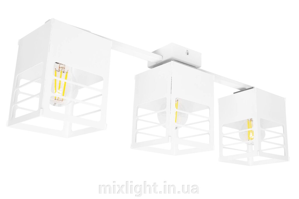 Люстра лофт MSK Electric Urban на три плафони біла NL 2310-3 WH від компанії Mixlight - фото 1