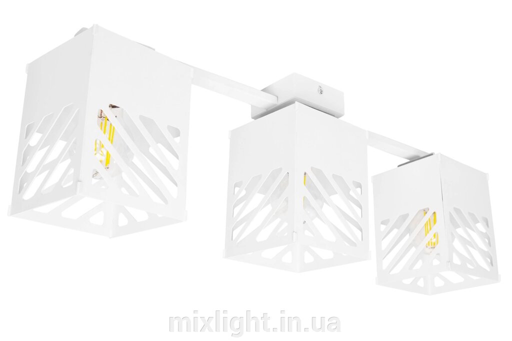 Люстра лофт MSK Electric Urban на три плафони біла NL 2410-3 WH від компанії Mixlight - фото 1