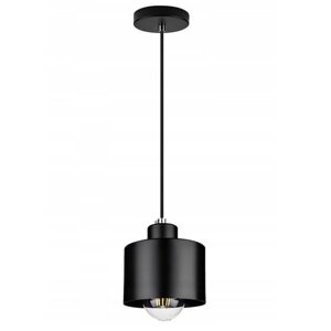 Люстра підвіс з металевим чорним плафоном на 1 лампочку Е27 в індустріальному стилі Sirius 8821-1