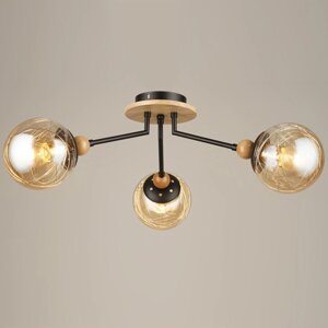 Люстра з трьома плафонами "кулька" з металевими лозинами під лампу Е27 Sirius B N4531/5