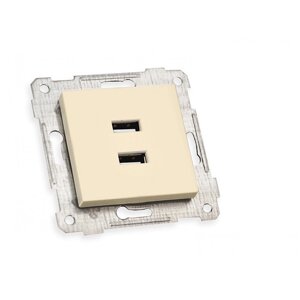 Механізм розетки USB-зарядка на 2 гнізда RITA Mutlusan кремова
