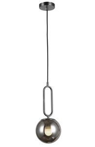 Мінімалістичний підвіс із плафоном із чорного скла на одну лампу Levistella 9163818-1 CR+BK