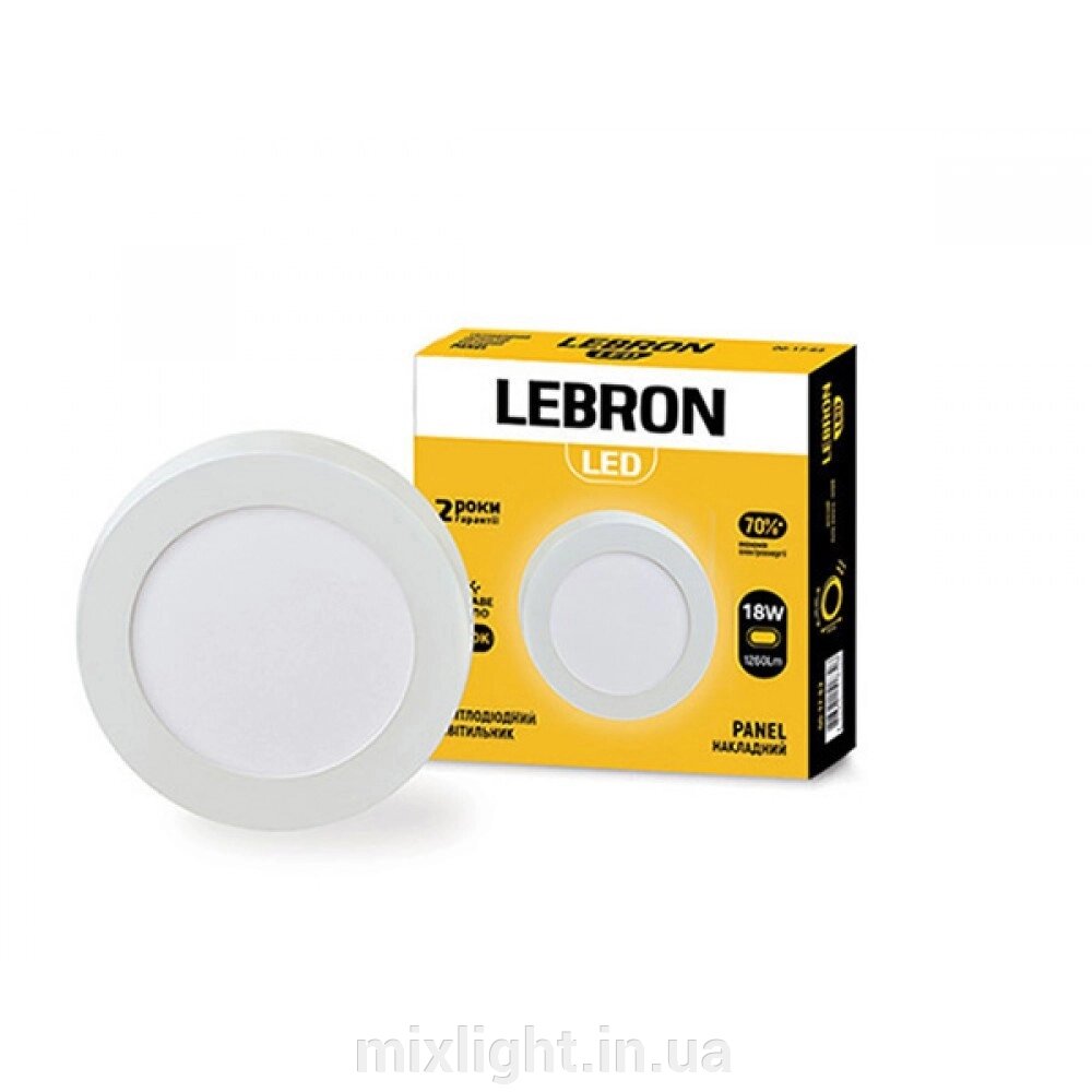 Накладний LED світильник 18W Lebron L-PRS-1841 d. 220x36mm 4100K 1260Lm кут 120 ° від компанії Mixlight - фото 1