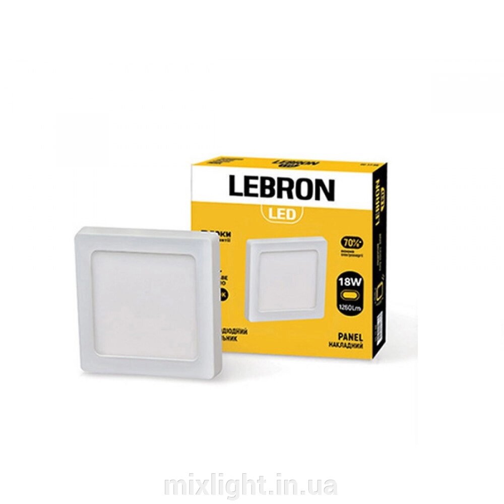 Накладний LED світильник 18W Lebron L-PSS-1841 220x220x36mm 4100K 1260Lm кут 120 ° від компанії Mixlight - фото 1