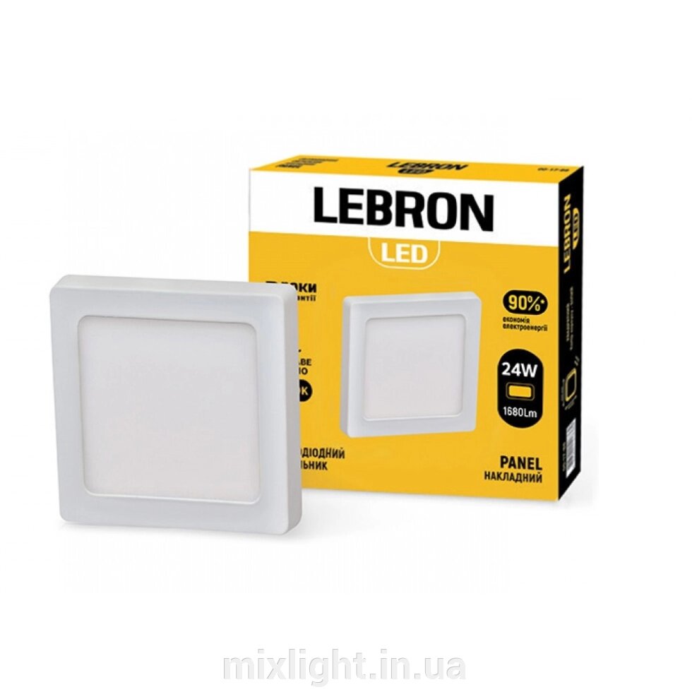 Накладний LED світильник 24W Lebron L-PSS-2465 з блоком живлення 6500K від компанії Mixlight - фото 1