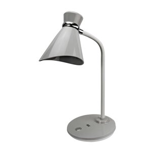 Настільна лампа офісна/для школярів під лампочку Е27 срібна Horoz Electric NIDA