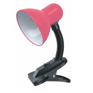 Настільна лампа з гнучкою ніжкою на прищіпці під лампу Е27 металевий плафон Sirius TY 1108B (рожева)