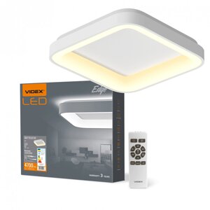 Світлодіодний Smart світильник накладний LED квадрат 72W з пультом VIDEX EDGE-SC-72W-WHITE (VLE-ESC-72W)