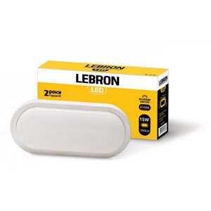 Овальний LED світильник 15W накладний Lebron IP65 L-WLO 4100K 1300Lm кут 140 °