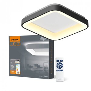 Світлодіодний Smart світильник 72W накладний LED квадрат з пультом 2700K-6000K VIDEX EDGE-SC-72W-BLACK