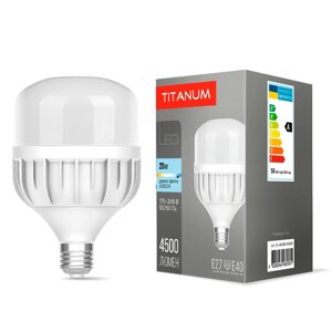 Світлодіодна лампа високопотужна A138 50W E27 6500К 4500 Lm TITANUM виробнича LED лампа