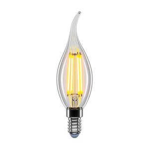 Ретро LED лампа 4W свічка на вітрі VELMAX V-Filament-C37t E14 4100K 400Lm