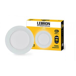 Круглий врізний 18W LED світильник Lebron L-PR-1841 4100K 1260Lm кут 120°