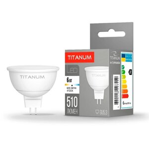 Світлодіодна точкова LED лампа MR16 6W GU5.3 4100K 510 Lm TITANUM