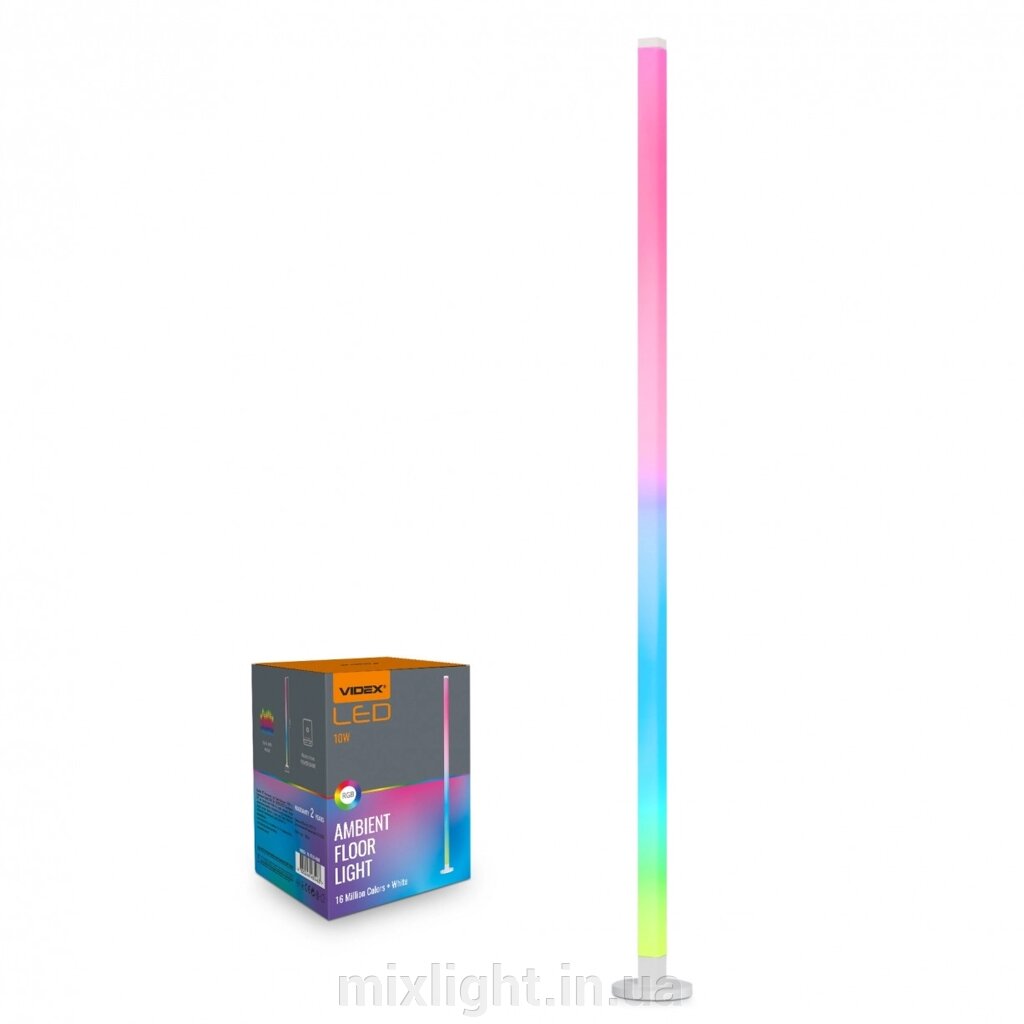 Підлогова світлодіодна LED лампа торшер RGB + біле світло 10W 1515 мм VIDEX TF20 від компанії Mixlight - фото 1