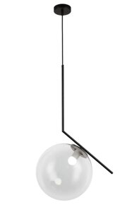 Підвісна люстра куля з прозорим плафоном на 1 лампу корпус чорного кольору Levistella 9163817-1 BK+CL