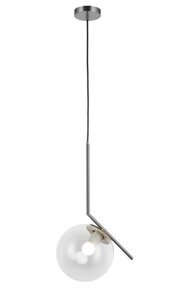 Підвісний світильник кольору хром із прозорим кулястим плафоном на одну лампу Levistella 9163815-1 CR+CL