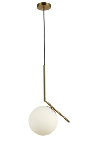 Підвісний світильник на 1 білий плафон у вигляді кулі корпус бронзового кольору Levistella 9163815-1 BRZ+WH