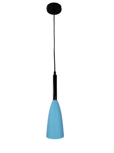 Підвісний світильник на одну лампу із металевим плафоном блакитного кольору Levistella 910RY635 BLUE