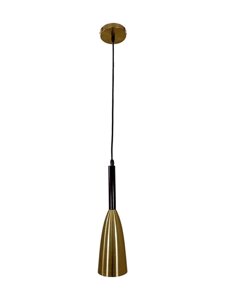 Підвісний світильник на одну лампу із металевим плафоном золотистого кольору Levistella 910RY632