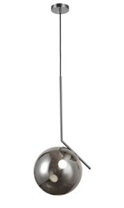 Підвісний світильник з плафоном у формі кулі на одну лампу корпус хром Levistella 9163816-1 CR+BK