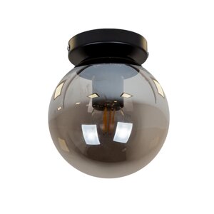 Стельовий чорний світильник із скляним плафоном куля на одну лампу Levistella 756XPR150F-1 BK+BK