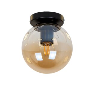 Стельовий світильник куля d-150мм з коричневим плафоном на одну лампу Е27 Levistella 756XPR150F-1 BK+BR