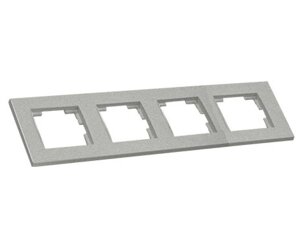 Рамка 4-постова горизонтальна для розеток RITA Mutlusan колір корпусу срібло