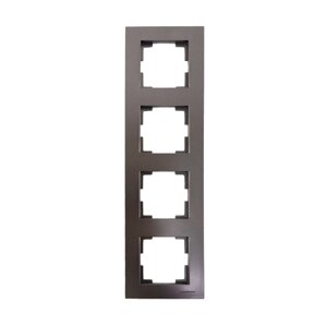 Рамка для фурнітури чотиримісна вертикальна RITA графіт Mutlusan
