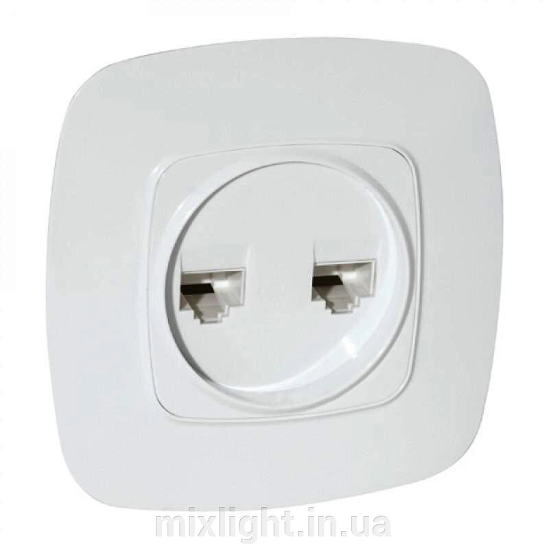 Розетка комп'ютерна подвійна Cat 5e Ela Horoz Electric від компанії Mixlight - фото 1