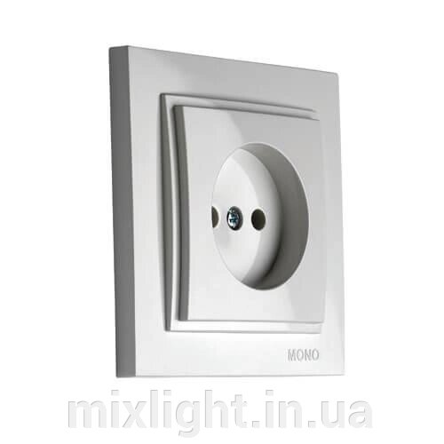 Розетка одинарна без заземлення Despina Срібло Mono Electric 102-212122-116 від компанії Mixlight - фото 1