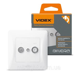 Розетка TV+SAT кінцева VIDEX binera біла VF-BNSK2tvsate-W