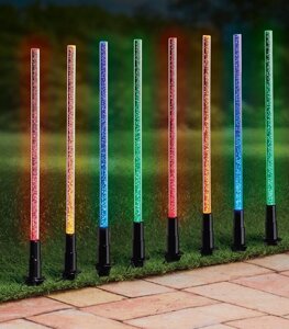 Садові світлодіодні ліхтарі "Bubbles" RGB на сонячній батареї 28см 8 шт Sirius SLP31