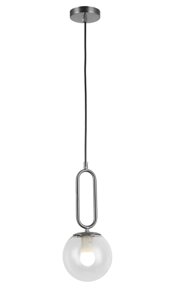 Сучасний підвісний світильник із прозорим плафоном у вигляді кулі корпус хром Levistella 9163818-1 CR+CL