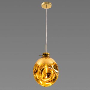 Сучасний підвісний світильник із золотим круглим плафоном зі скла під лампу Е27 Sirius Д HD77622-1