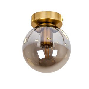 Сучасний стельовий світильник куля з бронзовим корпусом на одну лампу Е27 Levistella 756XPR150F-1 BRZ+BK