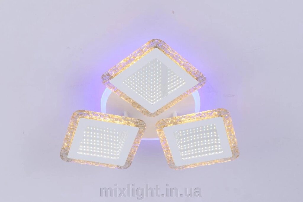 Стельова LED люстра акрилова VALESO 91W з підсвічуванням 3000-6000К біла IP20 V K39937-3 1 WT від компанії Mixlight - фото 1