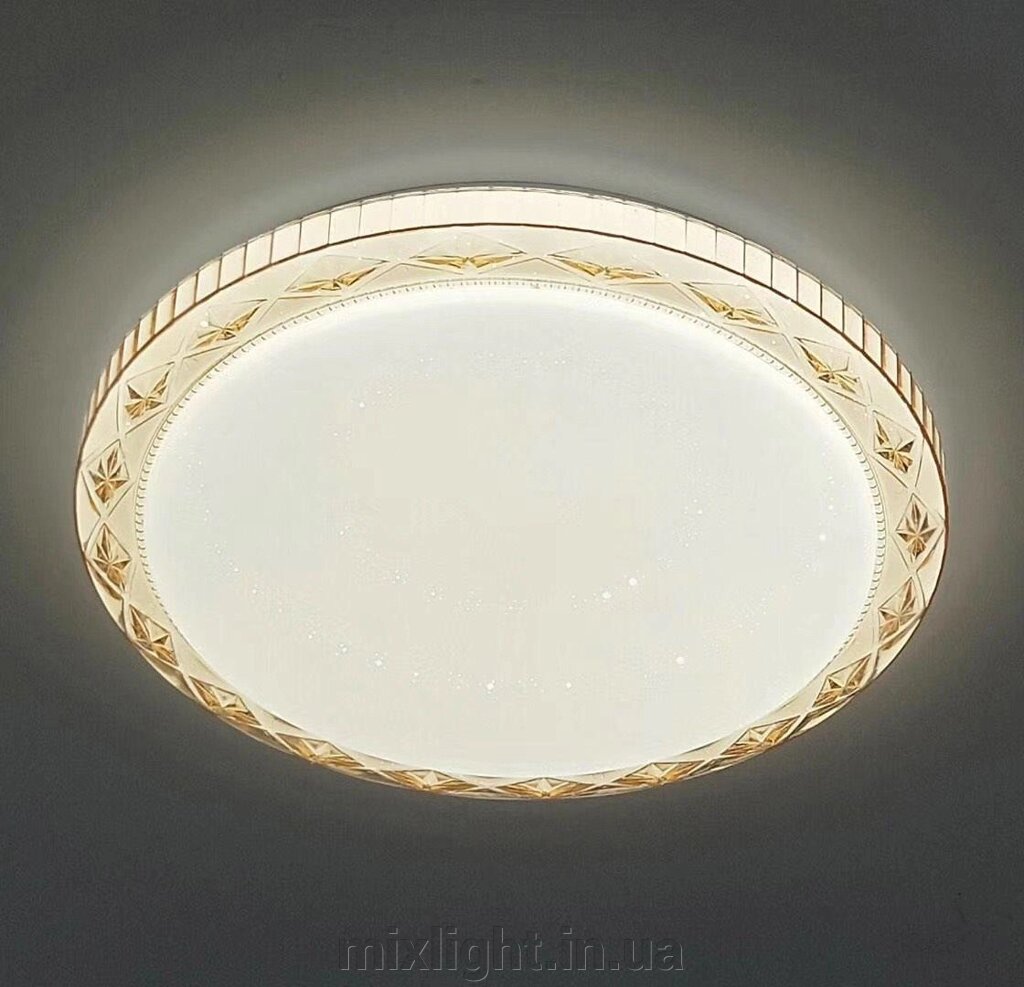 Стельова LED люстра VALESO 72W з рельєфним плафоном 3000-6000К біла IP20 V GLX-19452-500 від компанії Mixlight - фото 1