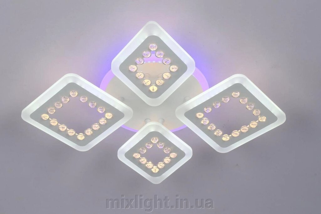 Стельова LED люстра з пультом VALESO 142W на чотири плафони 3000-6000К біла IP20 V K39869-2 2 1A від компанії Mixlight - фото 1