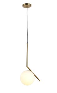 Стильний підвісний світильник із круглим плафоном на одну лампу Е27 Levistella 9163814-1 BRZ+WH