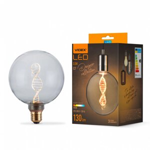 Світлодіодна філаментна лампа 3.5W E27 куля G125 1800K 130 Lm VIDEX Filament VL-DNA-G125-C ретро лампа куля