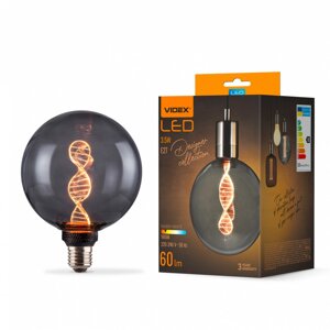 Світлодіодна філаментна LED лампа 3.5W E27 G125 димчаста сферична 1800K Smoky VIDEX Filament VL-DNA-G125-S