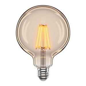 Світлодіодна лампа шар 4W E27 2200K 400Lm VELMAX V-Filament-Amber-G125 ретро лампа шар