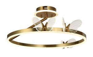 Світлодіодна люстра 23W стельова з декоративними метеликами бронзового кольору Levistella 918VP104 BRZ