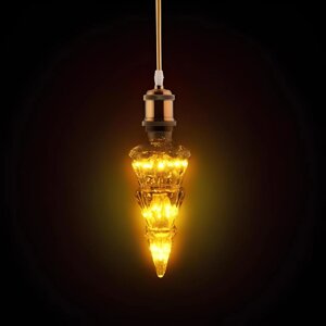 Світлодіодна янтарна лампа 2W E27 декоративна у формі ялинки Horoz Electric PINE