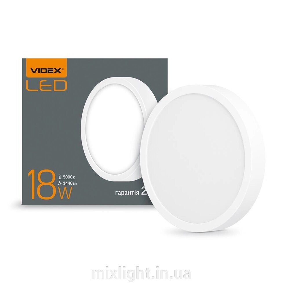 Світильник LED 18W накладний круглий VIDEX 5000 K VL-DLRS-185 від компанії Mixlight - фото 1