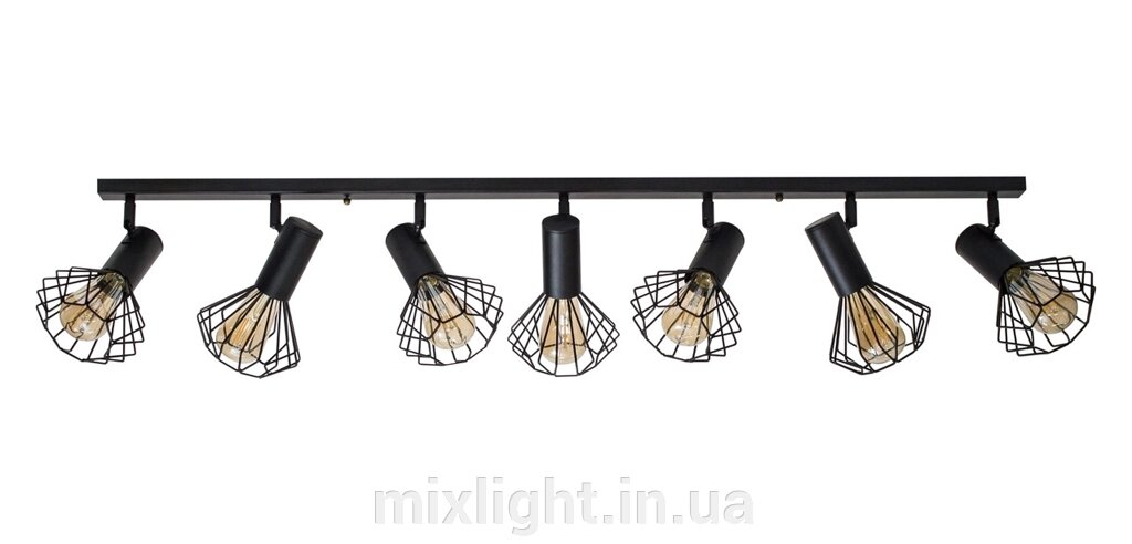 Світильник лофт MSK Electric Diadem стельовий NL 22151-7 BK від компанії Mixlight - фото 1