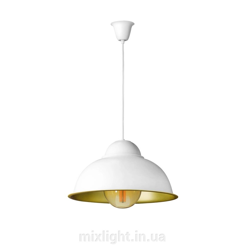 Світильник підвісний в стилі лофт MSK Electric Dome СП 3614 WH+GD від компанії Mixlight - фото 1